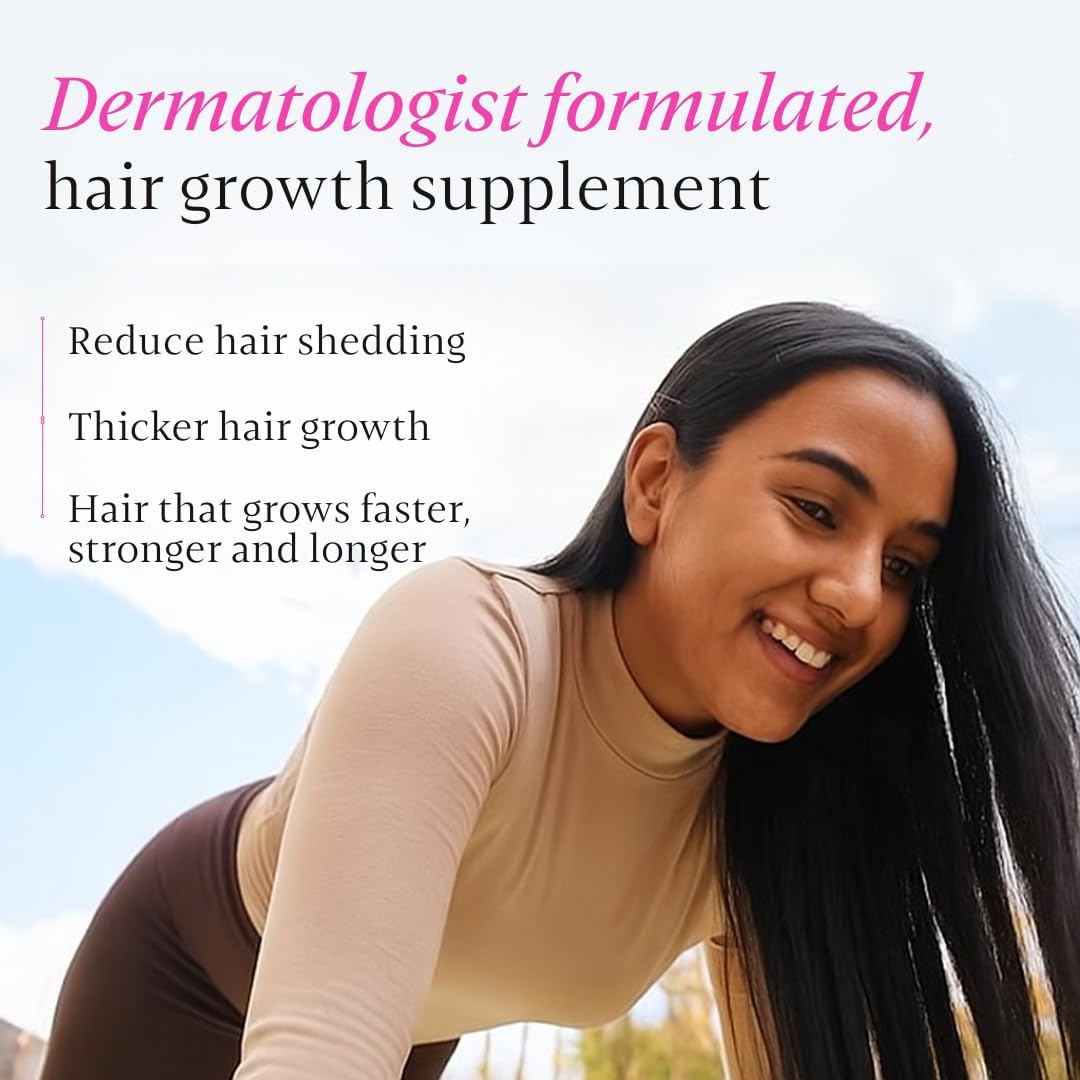 Women's Hair Growth Tablets - Biotin, DHT Blockers, Vitamins - Promotes Thick Hair, Balances Hormones - 1 Month 24 Count (Pack of 1) White